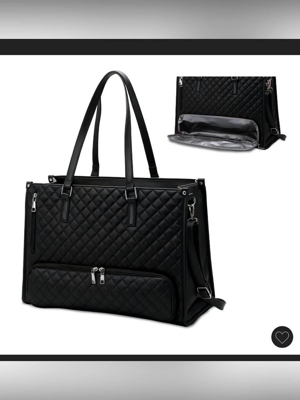 Quilted PU Leather Insulated Work Tote - Picture 5 of 11